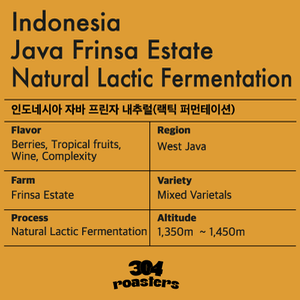 [304 Coffee Roasters] Indonesia Java Prinza Natural (Ractical Permission)