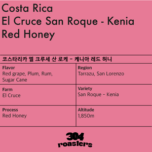 [304 Coffee Roasters] Costa Rica El Cruces San Roque Kenia Red Honey